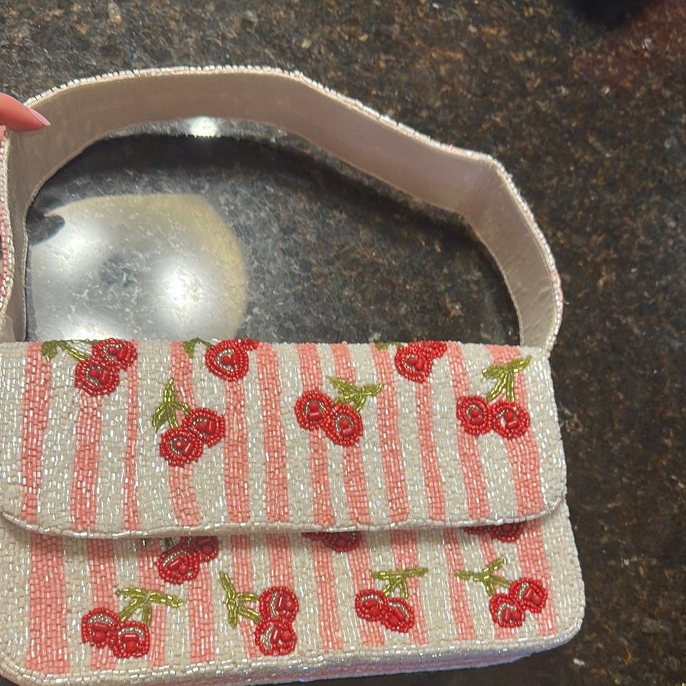Cherry Beaded Handbag